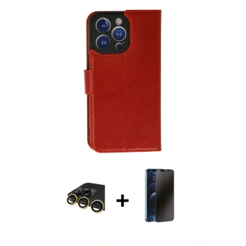 MARSİLYAN™- iPhone 13 Pro Max Kılıf Siluet Işık Serisi - Siyah 3D Antistatik Hayalet Cam Ekran Koruyucu + Raze Metal Kamera Lens - GD