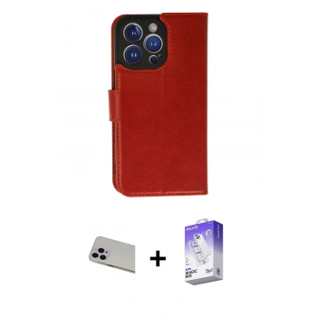 MARSİLYAN™- iPhone 13 Pro Max Kılıf Siluet Işık Serisi - Siyah Bilvis 5in1 3D Magic Cam Ekran Koruyucu + Rainbow Kamera Lens Koruma Cam - MR