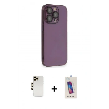 MARSİLYAN™- iPhone 13 Pro Max Kılıf Siluet Minimal Özel Seri - Siyah Joko 5D Cam + Shine Kamera Lens - GD