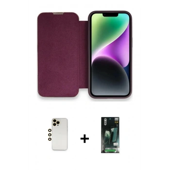 MARSİLYAN™- iPhone 13 Pro Max Kılıf Siluet Minimal Serisi - Şeffaf 360 Full Body Arka Koruyucu + Shine Kamera Lens - GD