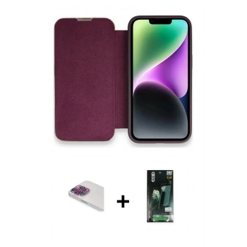 MARSİLYAN™- iPhone 13 Pro Max Kılıf Siluet Minimal Serisi - Şeffaf 360 Full Body Arka Koruyucu + Pers Alüminyum Kamera Lens - GI