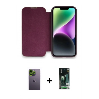 MARSİLYAN™- iPhone 13 Pro Max Kılıf Siluet Minimal Serisi - Şeffaf 360 Full Body Arka Koruyucu + Neon Fosforlu Kamera Lens - YL