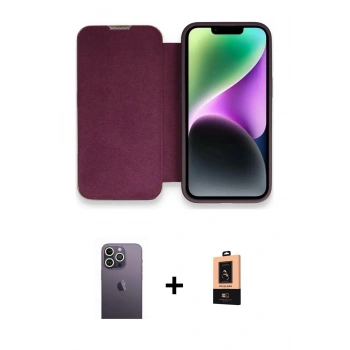 MARSİLYAN™- iPhone 13 Pro Max Kılıf Siluet Minimal Serisi - Şeffaf Maxco Cam Ekran Koruyucu + Neon Fosforlu Kamera Lens - BZ