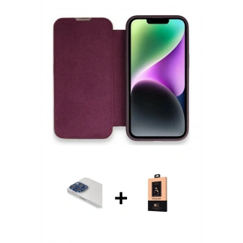 MARSİLYAN™- iPhone 13 Pro Max Kılıf Siluet Minimal Serisi - Şeffaf Maxco Cam Ekran Koruyucu + Pers Alüminyum Kamera Lens - LT