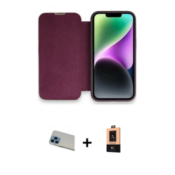 MARSİLYAN™- iPhone 13 Pro Max Kılıf Siluet Minimal Serisi - Şeffaf Maxco Cam Ekran Koruyucu + Rainbow Kamera Lens Koruma Cam - MI