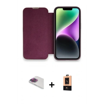 MARSİLYAN™- iPhone 13 Pro Max Kılıf Siluet Minimal Serisi - Şeffaf Maxco Cam Ekran Koruyucu + Pers Alüminyum Kamera Lens - GI