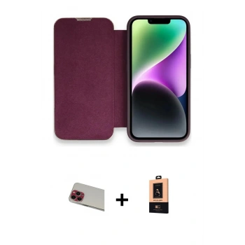 MARSİLYAN™- iPhone 13 Pro Max Kılıf Siluet Minimal Serisi - Şeffaf Maxco Cam Ekran Koruyucu + Rainbow Kamera Lens Koruma Cam - KI