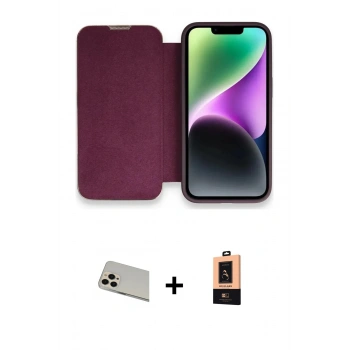 MARSİLYAN™- iPhone 13 Pro Max Kılıf Siluet Minimal Serisi - Şeffaf Maxco Cam Ekran Koruyucu + Rainbow Kamera Lens Koruma Cam - REGD