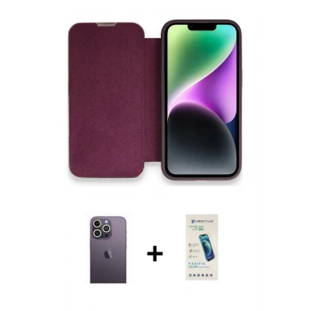 MARSİLYAN™- iPhone 13 Pro Max Kılıf Siluet Minimal Serisi - Şeffaf Pasifik Cam Ekran Koruyucu + Neon Fosforlu Kamera Lens - BZ