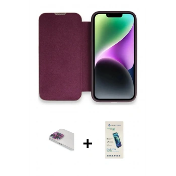 MARSİLYAN™- iPhone 13 Pro Max Kılıf Siluet Minimal Serisi - Şeffaf Pasifik Cam Ekran Koruyucu + Pers Alüminyum Kamera Lens - GI