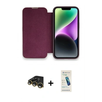 MARSİLYAN™- iPhone 13 Pro Max Kılıf Siluet Minimal Serisi - Şeffaf Pasifik Cam Ekran Koruyucu + Raze Metal Kamera Lens - GD