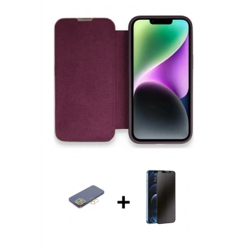 MARSİLYAN™- iPhone 13 Pro Max Kılıf Siluet Minimal Serisi - Siyah 3D Antistatik Hayalet Cam Ekran Koruyucu + Renkli Kamera Lens Koruma Cam - SI