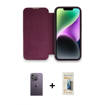 MARSİLYAN™- iPhone 13 Pro Max Kılıf Siluet Minimal Serisi - Siyah 6D Mat Seramik Hayalet Nano Ekran Koruyucu + Neon Fosforlu Kamera Lens - BZ