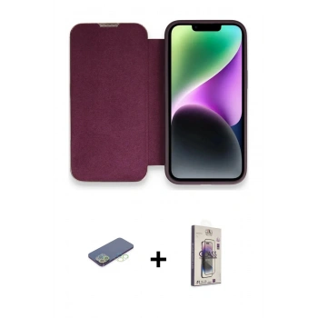 MARSİLYAN™- iPhone 13 Pro Max Kılıf Siluet Minimal Serisi - Siyah Bilvis 3D Cam Ekran Koruyucu + Renkli Kamera Lens Koruma Cam - YL