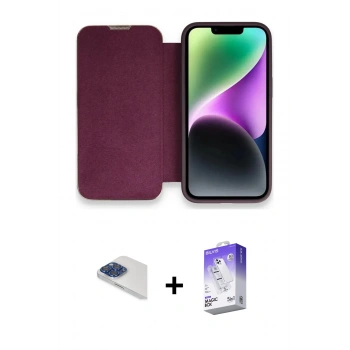 MARSİLYAN™- iPhone 13 Pro Max Kılıf Siluet Minimal Serisi - Siyah Bilvis 5in1 3D Magic Cam Ekran Koruyucu + Pers Alüminyum Kamera Lens - LT