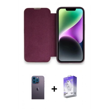 MARSİLYAN™- iPhone 13 Pro Max Kılıf Siluet Minimal Serisi - Siyah Bilvis 5in1 3D Magic Cam Ekran Koruyucu + Neon Fosforlu Kamera Lens - MI