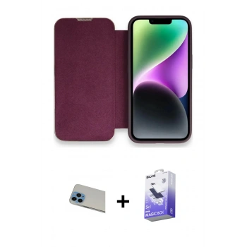 MARSİLYAN™- iPhone 13 Pro Max Kılıf Siluet Minimal Serisi - Siyah Bilvis 5in1 5D Magic Hayalet Cam Ekran Koruyucu + Rainbow Kamera Lens Koruma Cam - MI