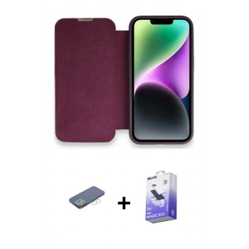 MARSİLYAN™- iPhone 13 Pro Max Kılıf Siluet Minimal Serisi - Siyah Bilvis 5in1 5D Magic Hayalet Cam Ekran Koruyucu + Renkli Kamera Lens Koruma Cam - YL