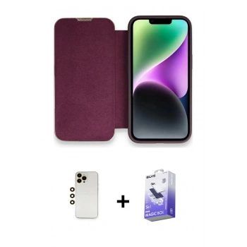 MARSİLYAN™- iPhone 13 Pro Max Kılıf Siluet Minimal Serisi - Siyah Bilvis 5in1 5D Magic Hayalet Cam Ekran Koruyucu + Shine Kamera Lens - GD