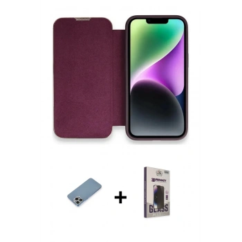 MARSİLYAN™- iPhone 13 Pro Max Kılıf Siluet Minimal Serisi - Siyah Bilvis Hayalet Cam Ekran Koruyucu + Shine Kamera Lens Koruma Cam - GI