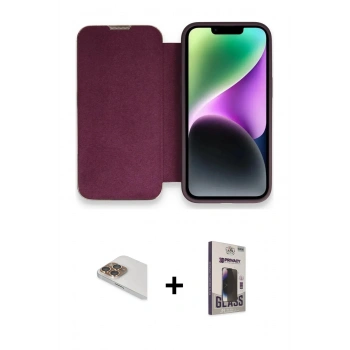 MARSİLYAN™- iPhone 13 Pro Max Kılıf Siluet Minimal Serisi - Siyah Bilvis Hayalet Cam Ekran Koruyucu + Pers Alüminyum Kamera Lens - GD