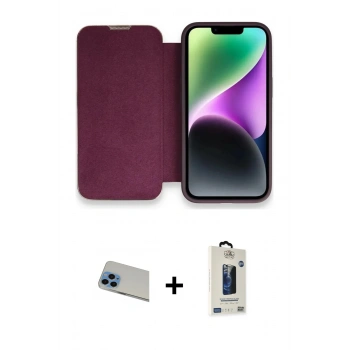 MARSİLYAN™- iPhone 13 Pro Max Kılıf Siluet Minimal Serisi - Siyah Bilvis Hayalet Cam Ekran Koruyucu + Rainbow Kamera Lens Koruma Cam - MI
