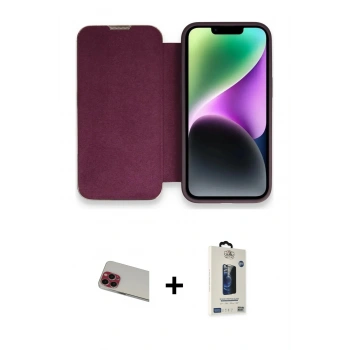 MARSİLYAN™- iPhone 13 Pro Max Kılıf Siluet Minimal Serisi - Siyah Bilvis Hayalet Cam Ekran Koruyucu + Rainbow Kamera Lens Koruma Cam - KI