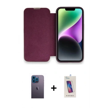 MARSİLYAN™- iPhone 13 Pro Max Kılıf Siluet Minimal Serisi - Siyah Joko 5D Cam + Neon Fosforlu Kamera Lens - MI