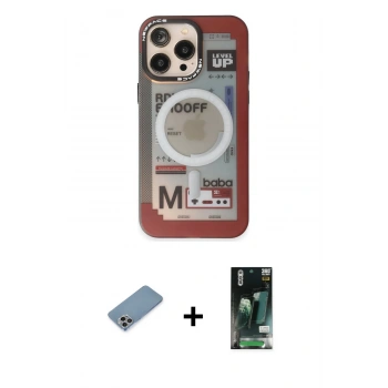 MARSİLYAN™- iPhone 13 Pro Max Kılıf Siluet Modern Koleksiyonu - Şeffaf 360 Full Body Arka Koruyucu + Shine Kamera Lens Koruma Cam - GI