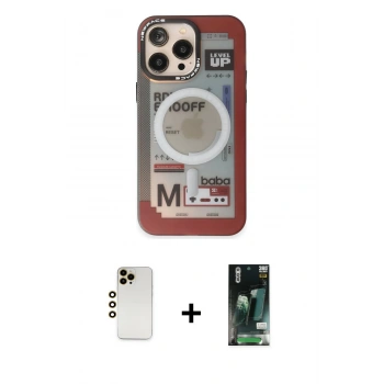 MARSİLYAN™- iPhone 13 Pro Max Kılıf Siluet Modern Koleksiyonu - Şeffaf 360 Full Body Arka Koruyucu + Shine Kamera Lens - GD