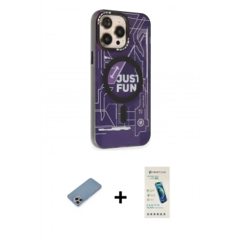 MARSİLYAN™- iPhone 13 Pro Max Kılıf Siluet Modern Koleksiyonu - Şeffaf Pasifik Cam Ekran Koruyucu + Shine Kamera Lens Koruma Cam - GI