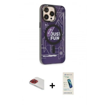 MARSİLYAN™- iPhone 13 Pro Max Kılıf Siluet Modern Koleksiyonu - Şeffaf Pasifik Cam Ekran Koruyucu + Pers Alüminyum Kamera Lens - KI