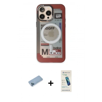 MARSİLYAN™- iPhone 13 Pro Max Kılıf Siluet Modern Koleksiyonu - Şeffaf Pasifik Cam Ekran Koruyucu + Shine Kamera Lens Koruma Cam - MI