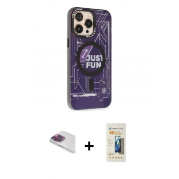 MARSİLYAN™- iPhone 13 Pro Max Kılıf Siluet Modern Koleksiyonu - Siyah 6D Mat Seramik Hayalet Nano Ekran Koruyucu + Pers Alüminyum Kamera Lens - GI