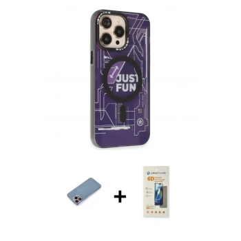 MARSİLYAN™- iPhone 13 Pro Max Kılıf Siluet Modern Koleksiyonu - Siyah 6D Mat Seramik Hayalet Nano Ekran Koruyucu + Shine Kamera Lens Koruma Cam - PE