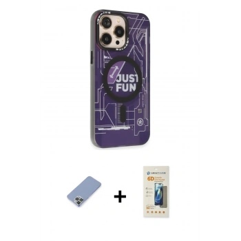 MARSİLYAN™- iPhone 13 Pro Max Kılıf Siluet Modern Koleksiyonu - Siyah 6D Mat Seramik Hayalet Nano Ekran Koruyucu + Metal Kamera Lens Koruma Cam - KUYL