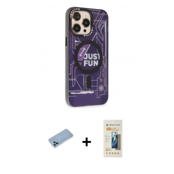 MARSİLYAN™- iPhone 13 Pro Max Kılıf Siluet Modern Koleksiyonu - Siyah 6D Mat Seramik Hayalet Nano Ekran Koruyucu + Shine Kamera Lens Koruma Cam - MI