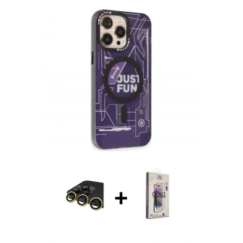 MARSİLYAN™- iPhone 13 Pro Max Kılıf Siluet Modern Koleksiyonu - Siyah Bilvis 3D Cam Ekran Koruyucu + Raze Metal Kamera Lens - GD