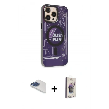 MARSİLYAN™- iPhone 13 Pro Max Kılıf Siluet Modern Koleksiyonu - Siyah Bilvis 3D Cam Ekran Koruyucu + Pers Alüminyum Kamera Lens - LT