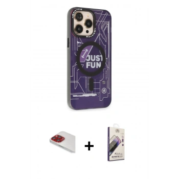 MARSİLYAN™- iPhone 13 Pro Max Kılıf Siluet Modern Koleksiyonu - Siyah Bilvis 3D Mat Cam Ekran Koruyucu + Pers Alüminyum Kamera Lens - KI