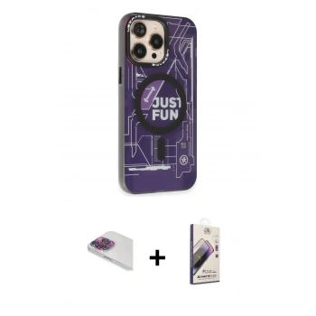 MARSİLYAN™- iPhone 13 Pro Max Kılıf Siluet Modern Koleksiyonu - Siyah Bilvis 3D Mat Cam Ekran Koruyucu + Pers Alüminyum Kamera Lens - GI