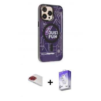 MARSİLYAN™- iPhone 13 Pro Max Kılıf Siluet Modern Koleksiyonu - Siyah Bilvis 5in1 3D Magic Cam Ekran Koruyucu + Pers Alüminyum Kamera Lens - KI