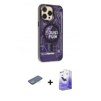 MARSİLYAN™- iPhone 13 Pro Max Kılıf Siluet Modern Koleksiyonu - Siyah Bilvis 5in1 5D Magic Hayalet Cam Ekran Koruyucu + Renkli Kamera Lens Koruma Cam - YL