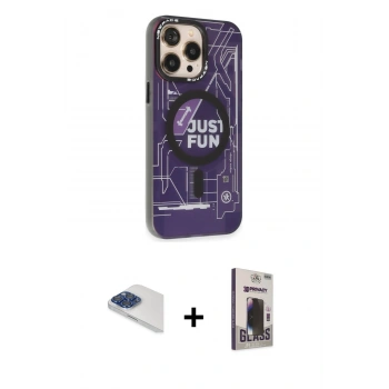 MARSİLYAN™- iPhone 13 Pro Max Kılıf Siluet Modern Koleksiyonu - Siyah Bilvis Hayalet Cam Ekran Koruyucu + Pers Alüminyum Kamera Lens - LT