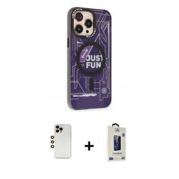 MARSİLYAN™- iPhone 13 Pro Max Kılıf Siluet Modern Koleksiyonu - Siyah Bilvis Hayalet Cam Ekran Koruyucu + Shine Kamera Lens - GD