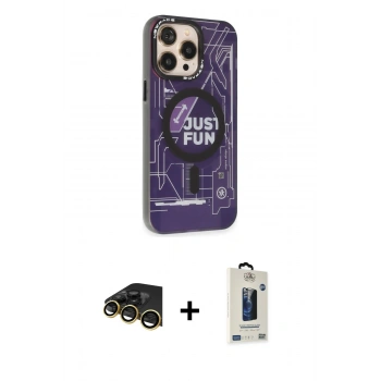MARSİLYAN™- iPhone 13 Pro Max Kılıf Siluet Modern Koleksiyonu - Siyah Bilvis Hayalet Cam Ekran Koruyucu + Raze Metal Kamera Lens - GD