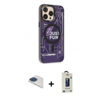MARSİLYAN™- iPhone 13 Pro Max Kılıf Siluet Modern Koleksiyonu - Siyah Bilvis Hayalet Cam Ekran Koruyucu + Pers Alüminyum Kamera Lens - LT