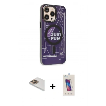 MARSİLYAN™- iPhone 13 Pro Max Kılıf Siluet Modern Koleksiyonu - Siyah Joko 5D Cam + Pers Alüminyum Kamera Lens - GD