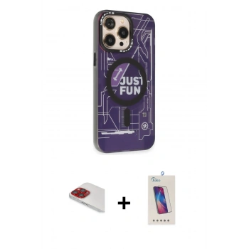 MARSİLYAN™- iPhone 13 Pro Max Kılıf Siluet Modern Koleksiyonu - Siyah Joko 5D Cam + Pers Alüminyum Kamera Lens - KI