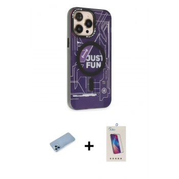 MARSİLYAN™- iPhone 13 Pro Max Kılıf Siluet Modern Koleksiyonu - Siyah Joko 5D Cam + Shine Kamera Lens Koruma Cam - MI
